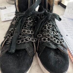 Black Chain-Embellished Sneakers